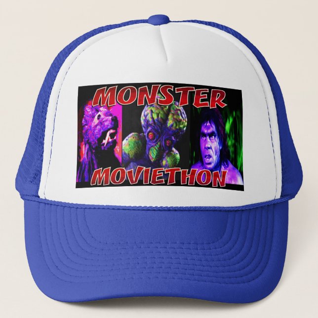 MONSTER MOVIETHON Season 3 Banner Trucker Hat (Front)