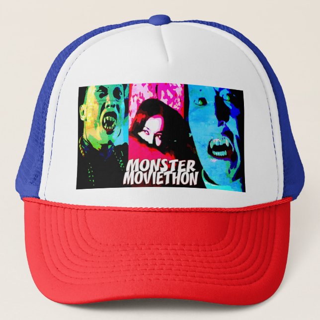 Monster Moviethon Vampire Triptych Reversed Trucker Hat (Front)