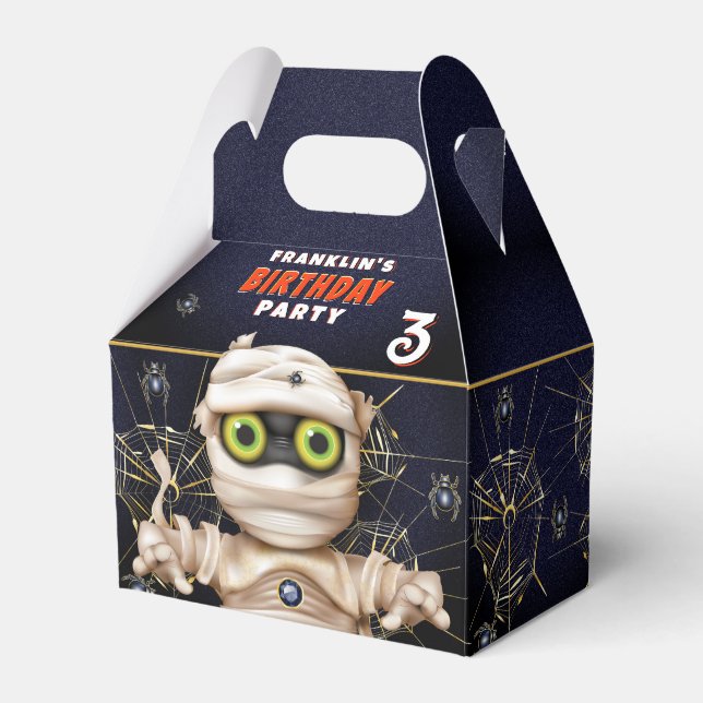 Monster Mummy Kids Birthday Party Favour Box (Front Side)
