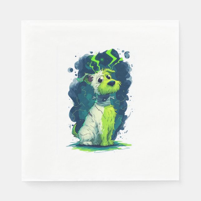 Monster Mutt – Cute Halloween Dog Napkin (Front)