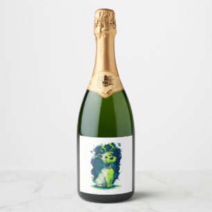 Monster Mutt – Cute Halloween Dog Sparkling Wine Label