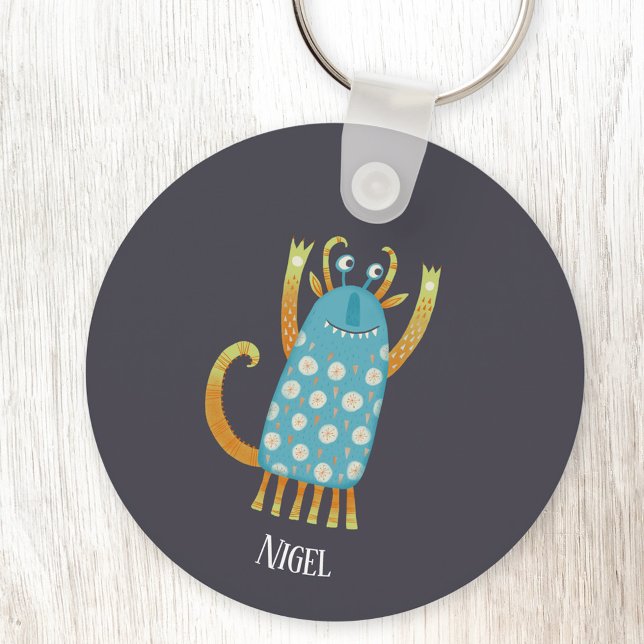 Monster Nigel Custom Name Key Ring (Fun monster personalized name aluminium keyring keychain)