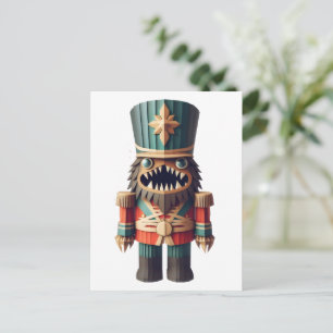 Monster Nutcracker Soldier creepy Christmas art Postcard