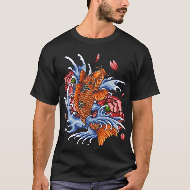 Monster Orange Dragon Fish on  T-Shirt (Front)