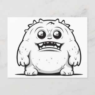 Monster outline sketch Small Postcard