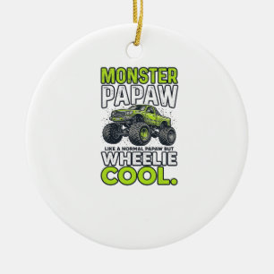 Monster Papaw Wheelie Cool Funny Monster Truck Des Ceramic Tree Decoration