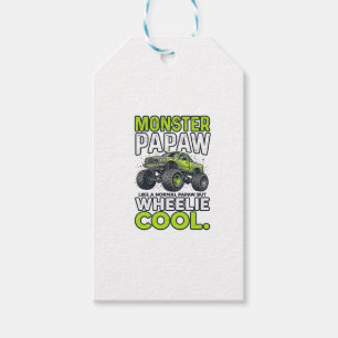 Monster Papaw Wheelie Cool Funny Monster Truck Des Gift Tags