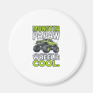 Monster Papaw Wheelie Cool Funny Monster Truck Des Magnet