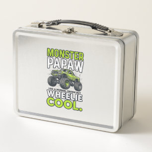 Monster Papaw Wheelie Cool Funny Monster Truck Des Metal Lunch Box