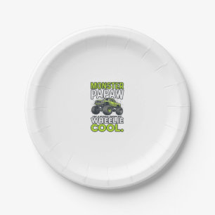 Monster Papaw Wheelie Cool Funny Monster Truck Des Paper Plate