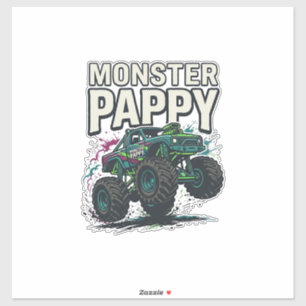Monster Pappy Monster Truck Vintage Vector Design_
