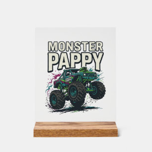 Monster Pappy Monster Truck Vintage Vector Design_ Acrylic Sign