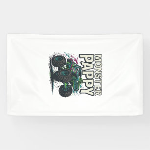 Monster Pappy Monster Truck Vintage Vector Design_ Banner