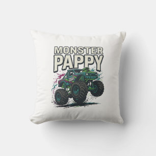 Monster Pappy Monster Truck Vintage Vector Design_ Cushion