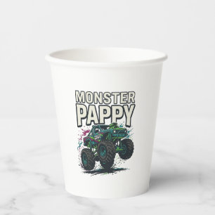 Monster Pappy Monster Truck Vintage Vector Design_ Paper Cups