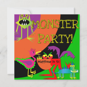 Monster Party Customised Birthday Invitations