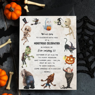 Monster Party Invitation - Monstrous Halloween