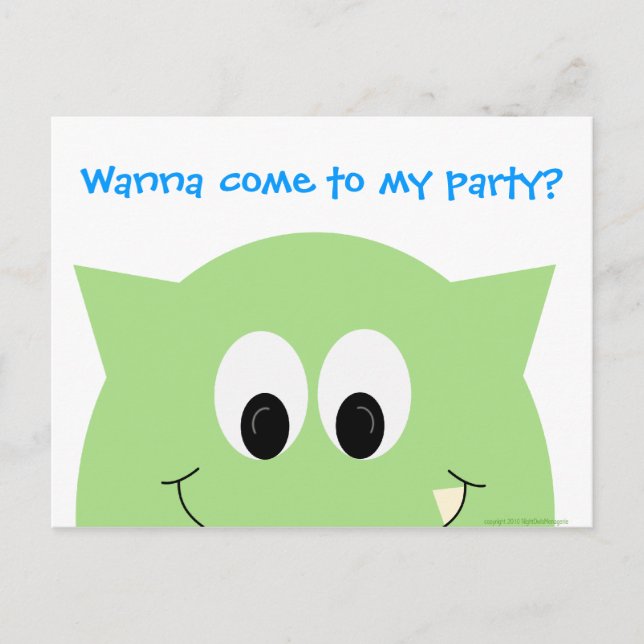 Monster Party Postcard Invitation (Front)