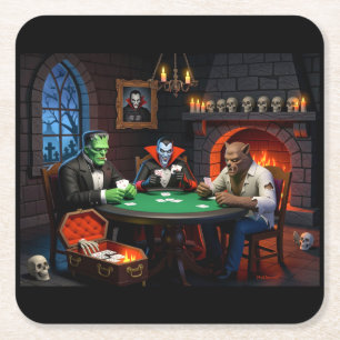Monster Poker Halloween Coaster