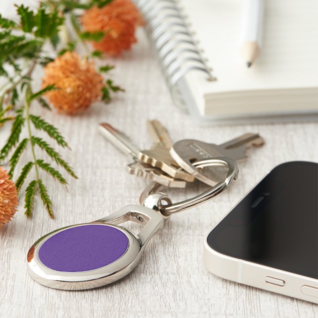 Monster Purple Oval Metal Keychain (Side)