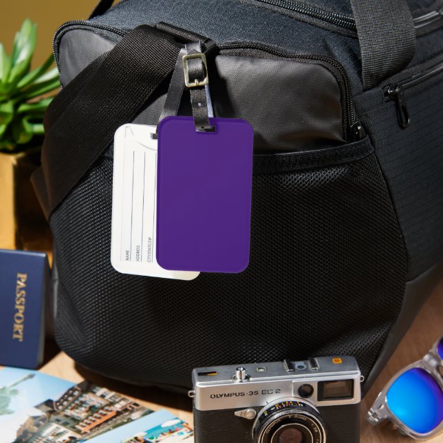 Monster Purple Travel Bag Tag (Front & Back)