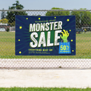 Monster Sale Halloween Retail Advertisement Banner