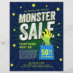 Monster Sale Halloween Retail Advertisement Flyer
