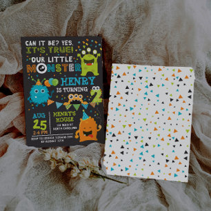 Monster Second Birthday Invitation, Monster Invite