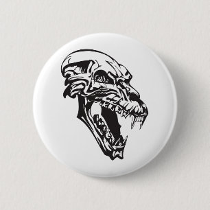 Monster Skull 6 Cm Round Badge