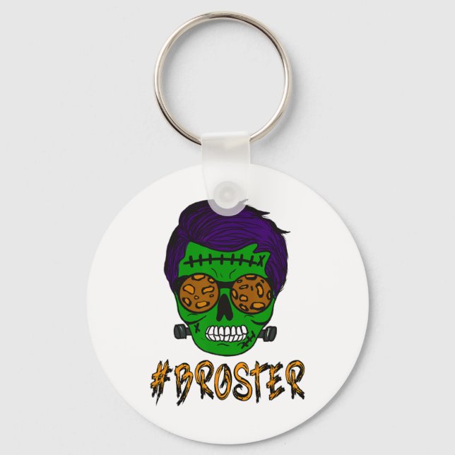 Monster Skull Broster Brother Halloween Matching F Key Ring (Front)