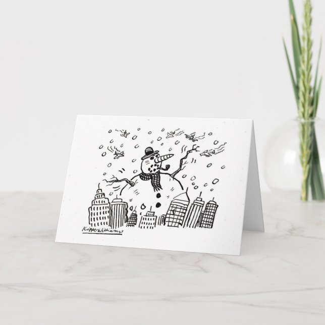 Monster snowman holiday card (Front)