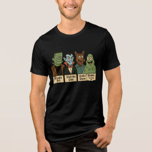 Monster Squad Portrait Cute Halloween Art Tri-Blend Shirt