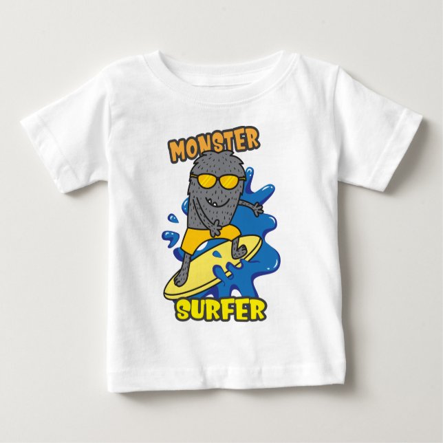 Monster surfing baby  T-Shirt (Front)