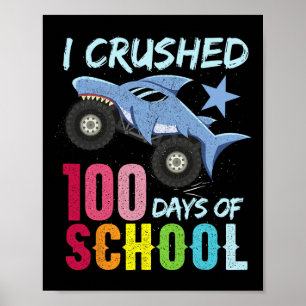 Monster Truck 100 Days Of School Apparel  Poster