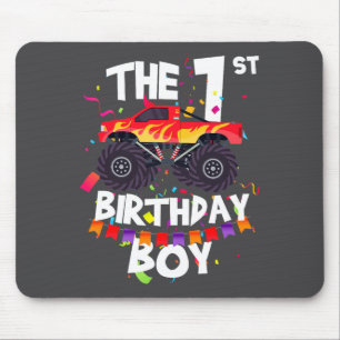 Monster Truck 1st Birthday Boy Funny 1 Years Old B Mouse Pad