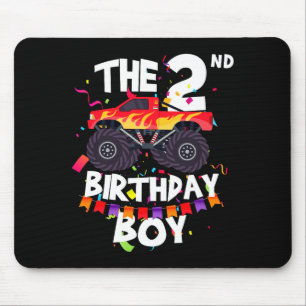 Monster Truck 2nd Birthday Boy Funny 2 Years Old B Mouse Pad