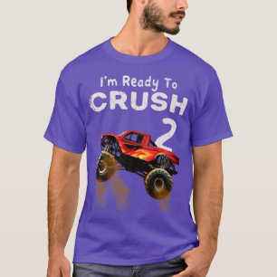 Monster Truck 2nd Birthday Gift Boys I'm Ready to  T-Shirt