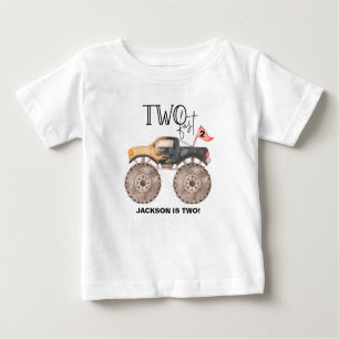 Monster truck 2nd birthday Two FAST kids Baby T-Shirt