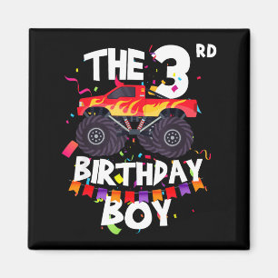 Monster Truck 3rd Birthday Boy Funny 3 Years Old B Magnet