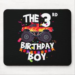 Monster Truck 3rd Birthday Boy Funny 3 Years Old B Mouse Pad