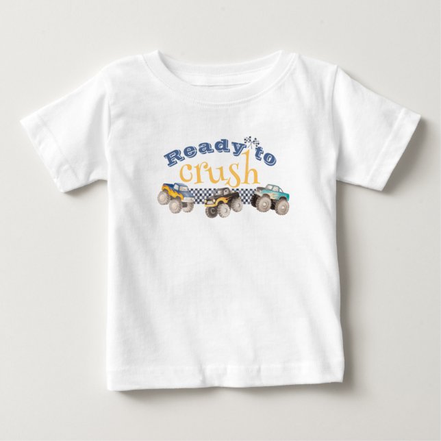Monster Truck 4th Birthday Shirt Personalised  (Front)