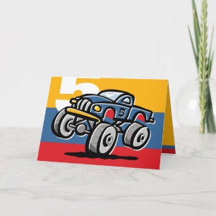 Monster Truck 5th Birthday Card