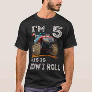 Monster Truck 5th Birthday Gifts I'm 5 This Is How T-Shirt