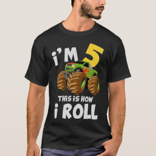 Monster Truck 5th Birthday Truck Birthday  fitness T-Shirt