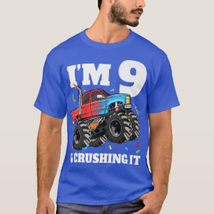 Monster Truck 9th Birthday Boy 9 Nine Year Old T-Shirt