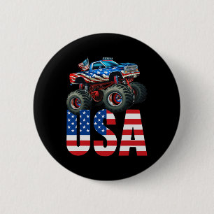 Monster Truck American Flag July 4th Usa Racing Fo 6 Cm Round Badge