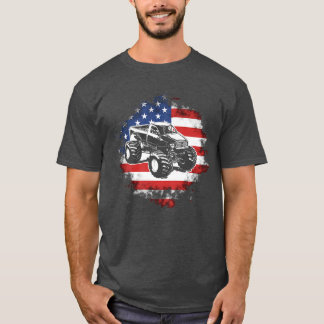 Monster Truck American Flag Racing USA Patriotic 4 T-Shirt