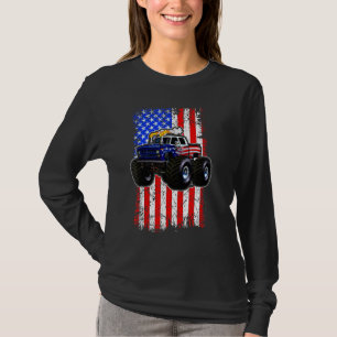 Monster Truck American Flag Racing Usa Patriotic B T-Shirt