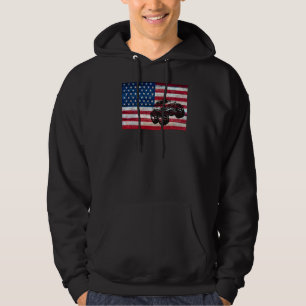 Monster Truck American Flag Racing Usa Patriotic Hoodie