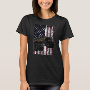Monster Truck American Flag Racing USA Vintage Dis T-Shirt